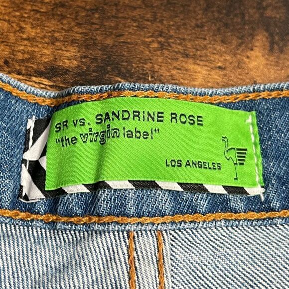 SANDRINE ROSE by FP Cut Off Side Zipper Distressed Denim Shorts. Size 24. NWT! - Picture 9 of 16